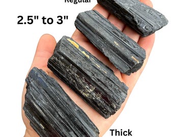 Cristal de turmalina negra - Trozo de turmalina negra en bruto - Trozo de turmalina negra en bruto - Turmalina negra en bruto - Racimo de turmalina negra de grado A