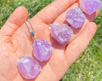 Raw Amethyst Pendant - Rough Amethyst Necklace - Natural Raw Amethyst Crystal - Amethyst Jewelry - Purple Crystal Necklace