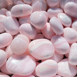 Mangano Calcite Tumbled Stone - Grade AA - Multiple Sizes Available - Tumbled Pink Calcite Crystal - Fluorescent Mineral - Polished Mangano