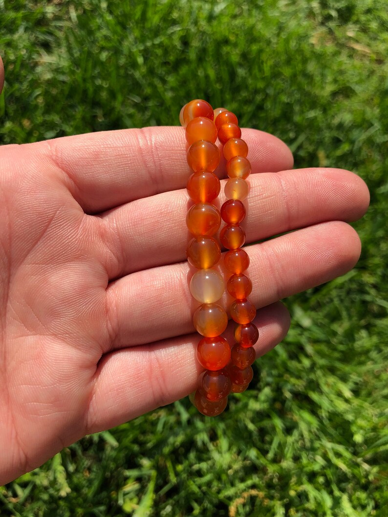 Carnelian Bracelet Carnelian Jewelry Elastic Bracelet Etsy