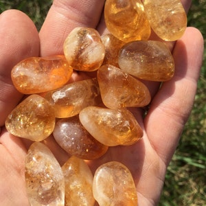 Citrine Tumbled Stone (Treated Citrine) - Tumbled Citrine Crystal - Heat Treated Citrine - Multiple Sizes Available - Nice Orange Color!