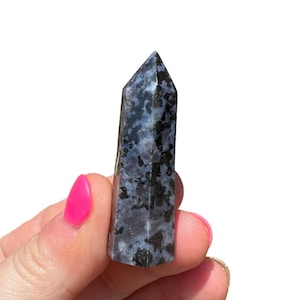 Indigo Gabbro Point (1.5&quot; - 2.25&quot;) Mystic Merlinite Crystal Point - Mini Polished Point - Indigo Gabbro Stone Point - Polished Indigo Gabbro