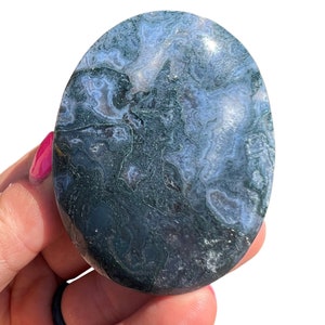 Mosagaat Palmsteen (2"-3") Mosagaat Zorgsteen - Gepolijst mosagaatkristal - Kleurrijke en hoogwaardige agaat - sommige hebben Druzy! afbeelding 6