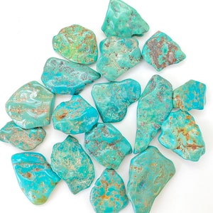 Turquoise Tumbled Stone - Tumbled Wavy Flat Turquoise Crystals - Multiple Sizes Available - Mexican Turquoise Stone - Natural Turquoise