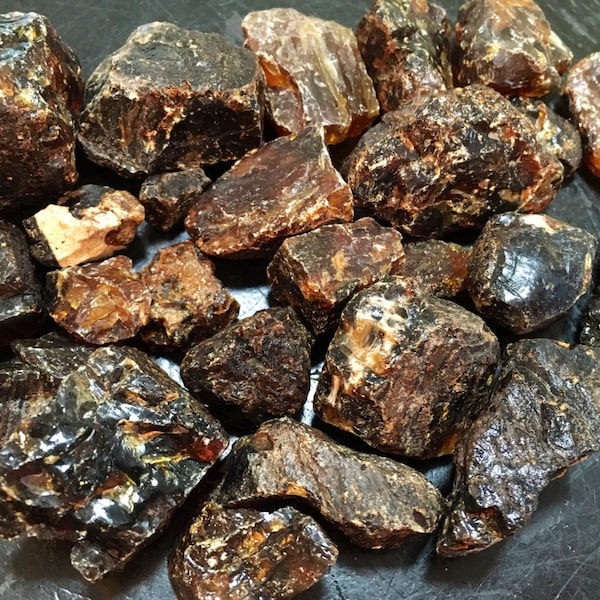 Raw Amber Stone (0.5"-6") Black Amber - Healing Crystals and Stones - Raw Stones - Amber Crystal - Black Amber Raw - Natural Amber