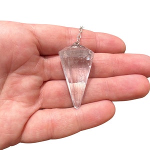 Clear Quartz Pendulum - Clear Quartz Crystal Dowsing Pendulum - Divination Pendulum Crystal for Reiki - Crystal Pendulum image 7