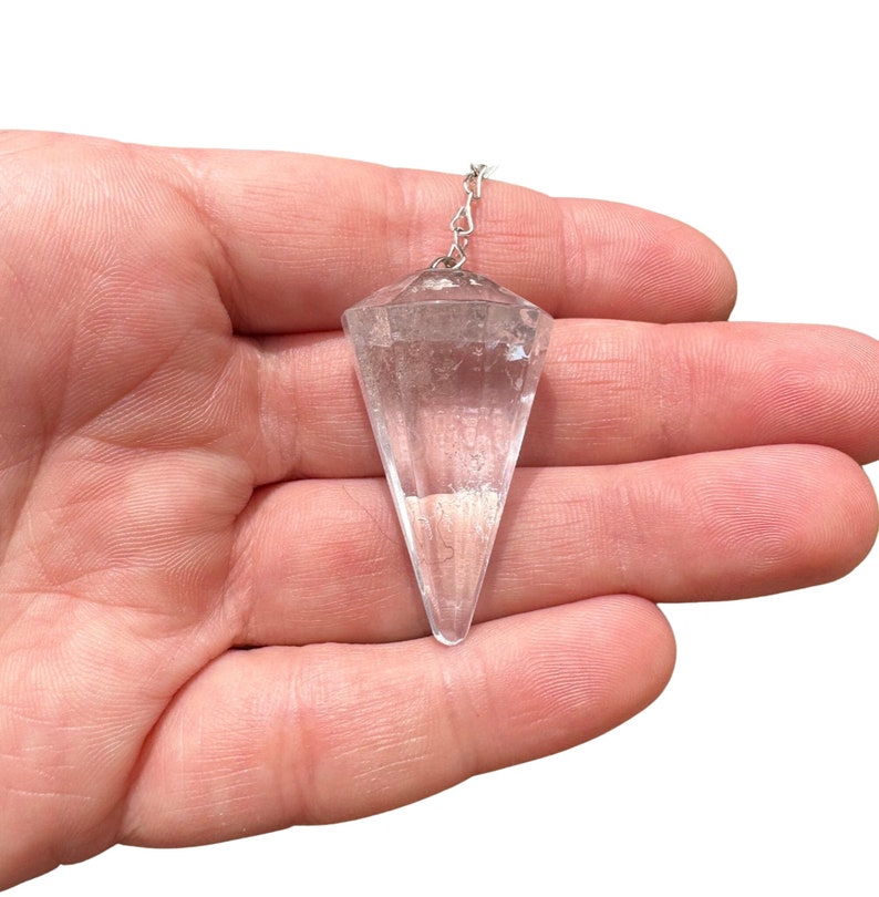 Clear Quartz Pendulum - Clear Quartz Crystal Dowsing Pendulum - Divination Pendulum Crystal for Reiki - Crystal Pendulum image 7