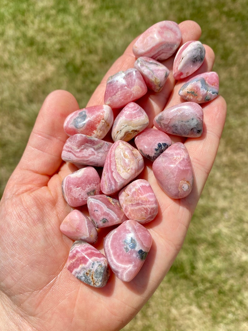 Rhodochrosite Tumbled Crystal 0.5 1.5 Grade AA Tumbled Rhodochrosite Stone Pink Rhodochrosite Gemstone Heart Healer Crystal image 4