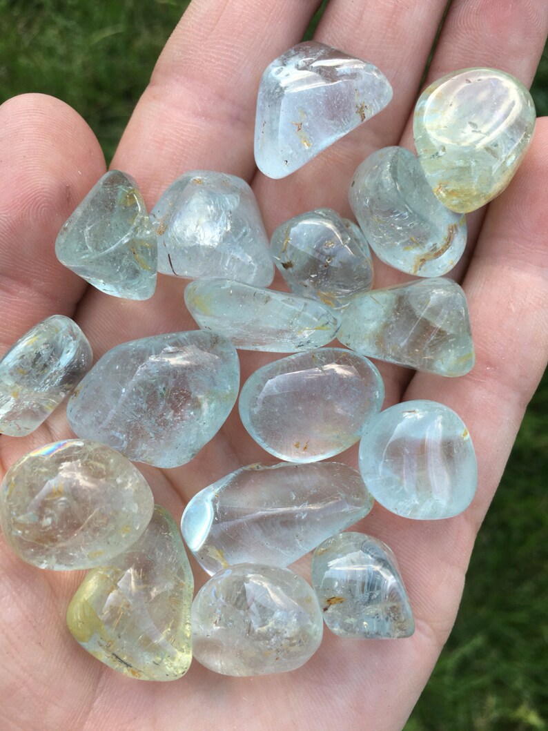 Blue Topaz Stone Blue Topaz Crystal Tumbled Crystals - Etsy