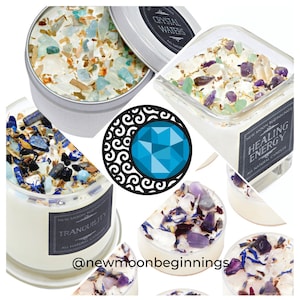 New Moon Beginnings Candles - Handmade Crystal Candles - Scented Soy Aromatherapy Candle - Created with Intention - Hand Poured in our Shop!