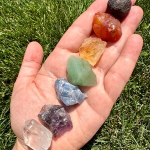 Seven Chakra Crystal Set Raw 7 Chakra Set Chakra Balancing & Cleansing Stones Rough Chakra Gemstones 7 Chakra Healing Crystal Set image 10