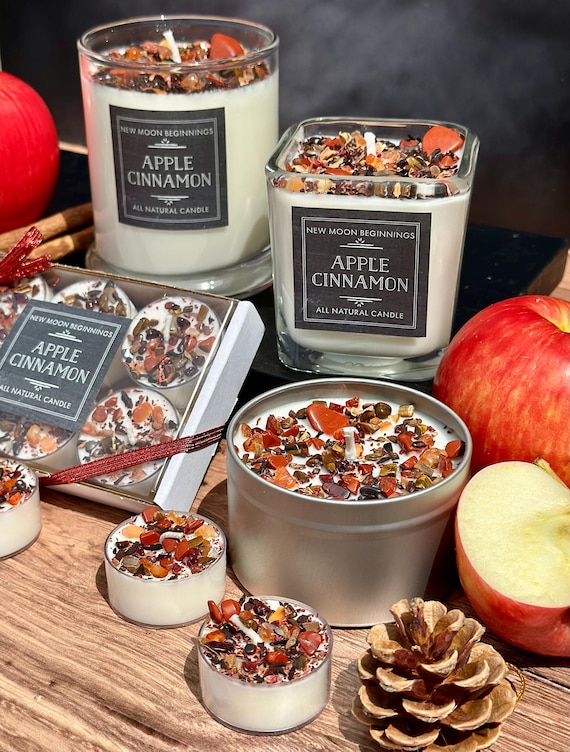 Apple Cinnamon Candles - Fall Candles - Handmade Soy Candle - Cinnamon Candle - Fruity & Spicy Autumn Candle - Apple Cinnamon Scented Candle