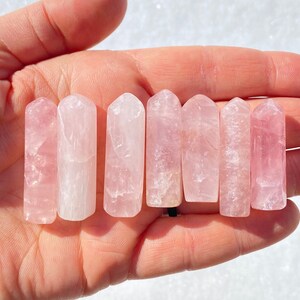 Mini Rose Quartz Crystal Point 1 1.6 Rose Quartz Tower Pink Crystal Point Gemmy Rose Quartz Point Small Rose Quartz Gift image 1