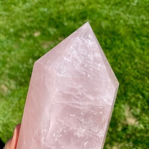 Large Rose Quartz Point - Polished Rose Quartz Tower - Rose Quartz Crystal Point - Chunky Rose Quartz Crystal - Crystal Decor - 5 - 20% Off