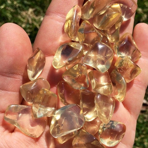 Bytownite Tumbled Stone - (.5" to 1" ) - Tumbled Golden Labradorite Crystal - Polished Golden Labradorite - Tumbled Gold Bytownite Gemstone