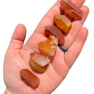 Raw Tangerine Quartz Point Crystal (0.5" - 2.5") Raw Quartz Point Crystal - Tangerine Quartz - Orange Quartz - Tangerine Quartz Stone Point 0.5" to 1"