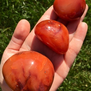 Carnelian Palm Stone 1 2.75 Carnelian Tumbled Stone Carnelian Crystal Polished Carnelian Worry Stone Sacral Chakra Stone image 1