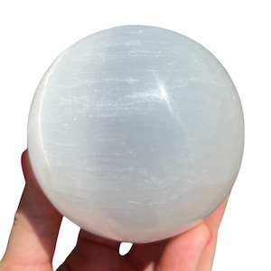 Selenite Sphere (3" - 5") - Large Selenite Crystal Ball - Cleansing Crystal Sphere - White Selenite Stone - Selenite Crystal Sphere