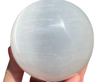 Selenite Sphere (3" - 5") - Large Selenite Crystal Ball - Cleansing Crystal Sphere - White Selenite Stone - Selenite Crystal Sphere