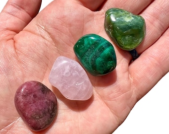 Taurus Zodiac Crystal Set - Getuimelde Taurus Zodiac Crystals - Metafysische kristallen - Astrologiegeschenken - Gepolijste Taurus Geboortesteen Set