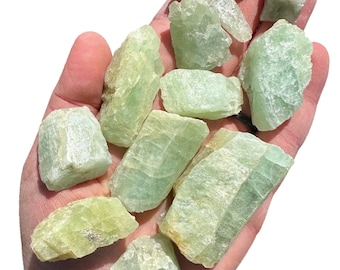 Cristal de água-marinha verde bruta (0,5" - 4") Pedaço de água-marinha bruta - Água-marinha verde natural - Pedra de água-marinha bruta - Água-marinha bruta