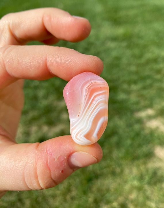 Apricot Agate Tumbled Stone Multiple Sizes Available Tumbled Pink Agate  Crystal Pink Botswana Agate Gemstone Polished Peach Agate 