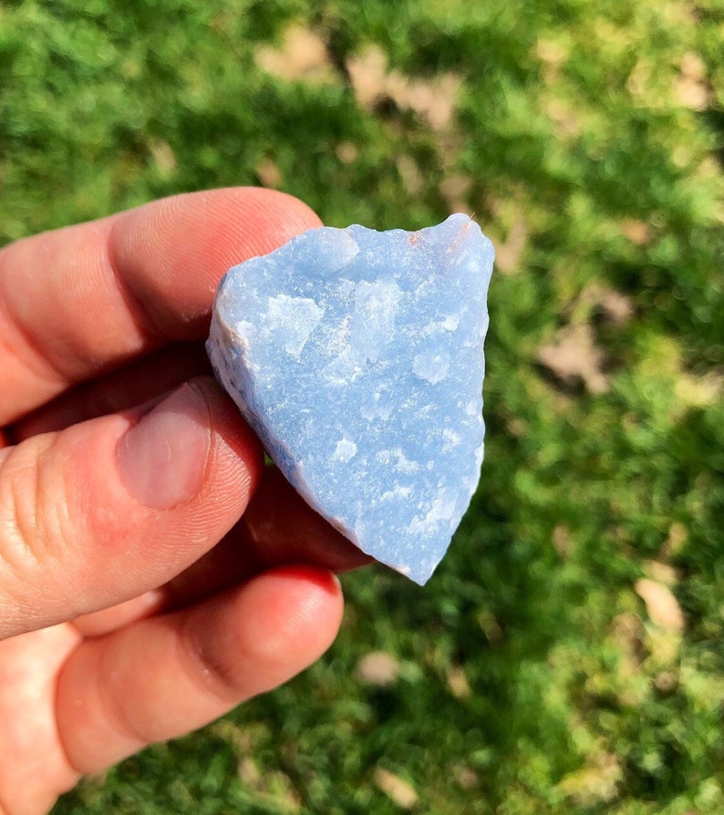 Raw Angelite Stone (Anhydrite) from Peru - Rough Angelite Crystal - Raw Anhydrite Stone - Natural Blue Angelite Stone - Multiple Sizes image 4