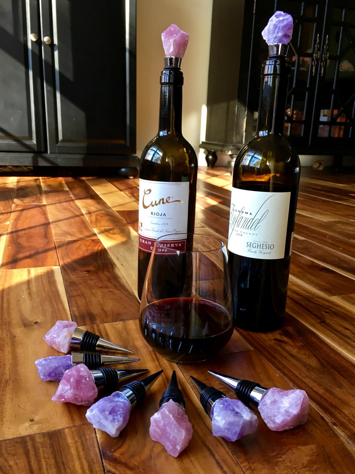 Raw Crystal Wine Stopper Raw Rose Quartz Crystal Wine Cork Etsy