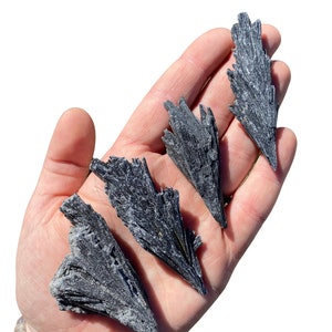 Black Kyanite Raw Black Kyanite Raw Kyanite Blades Black Kyanite Fans Rough Black Kyanite Broom Natural Black Kyanite Blades image 2