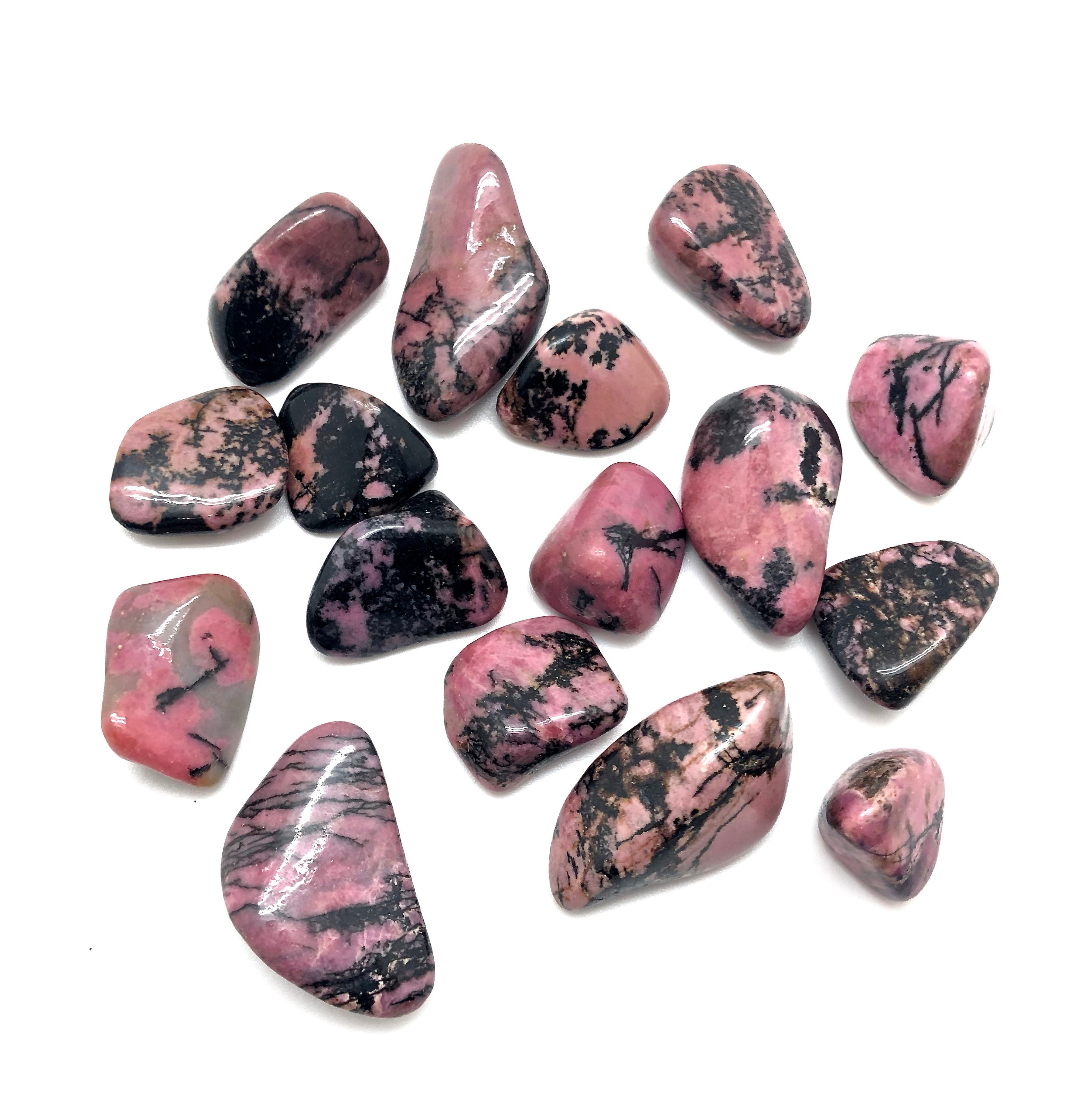love stone healing stone protection stone Rhodonite heart