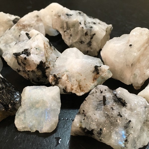 Raw Rainbow Moonstone Chunk - Rough Rainbow Moonstone Crystal - Natural Rainbow Moonstone - Genuine Moonstone - Healing Crystals & Stones