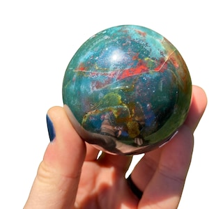 Bloodstone Sphere (1.5&quot; - 3.25&quot;) - Bloodstone Crystal Sphere - Crystals - Root Chakra Stone - Polished Bloodstone Crystal Ball