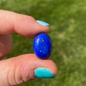 Lapis Lazuli Cabochon Oval (~0.7&quot;) A quality - Polished Lapis Lazuli Cabochon - Tumbled Lapis Lazuli Crystal - Lapis Lazuli Cabochon Crystal