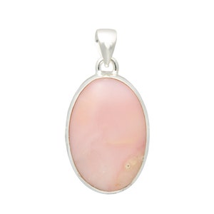 Pink Opal Pendant Sterling Silver Pendant - Grade A Peruvian opal crystal pendant - Pink opal stone pendant - Peruvian pink opal jewelry 422