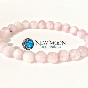 Pink Kunzite Bracelet 7-8mm - Elastic Bracelet - Crystals Bracelet - Kunzite Jewelry - Dainty Pink Gemstone - Genuine Pink Kunzite image 6