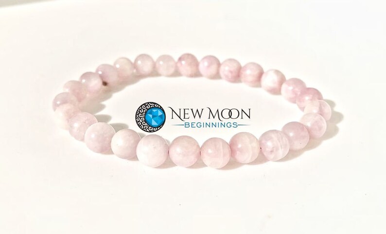 Pink Kunzite Bracelet 7-8mm - Elastic Bracelet - Crystals Bracelet - Kunzite Jewelry - Dainty Pink Gemstone - Genuine Pink Kunzite image 6