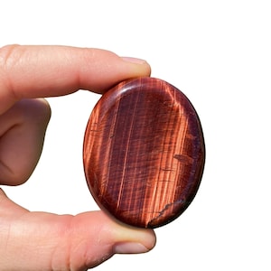 Red Tigers Eye Worry Stone (~2") Red Tigers Eye Palm Stone - Tumbled Red Tigers Eye Crystal - Red Tiger's Eye Gemstone - Flashy Tigers Eye