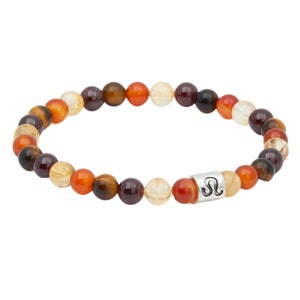 Leo Bracelet Elastic - Leo Zodiac Bracelet - Leo Crystal Bracelet - Leo Sign Bracelet - Leo Gift for Her - Leo Gemstone Bracelet - Handmade!