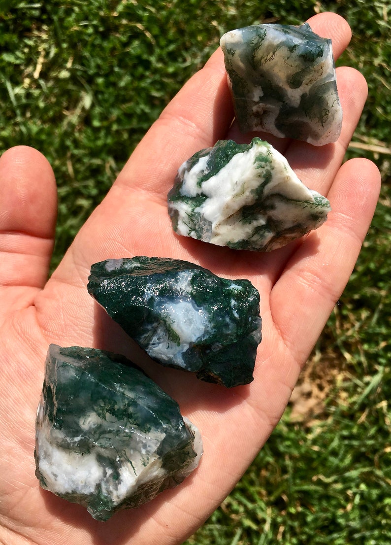 Raw Moss Agate Stone Raw Stones Raw Moss Agate Crystal Healing Crystals and Stones Moss Agate Stone Rough Moss Agate Crystal image 6