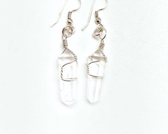 Boucles D'oreilles Perçeuses Plaqué Or Avec Quartz Du Brésil - Bijou Neuf Avec étiquettes, Pierre Véritable