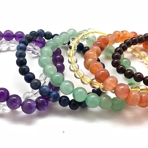 7 Chakra Bracelet Set - Elastic Bracelet Set - Seven Chakra Crystal Bracelet Set - Chakra Stones - Crystal Chakra Set - Chakra Bracelets