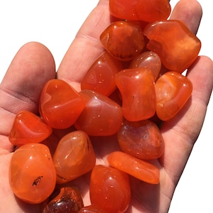 Carnelian Tumbled Crystal - Multiple Sizes Available - Polished Carnelian Gemstone - Tumbled Carnelian Stone  - Red Orange Healing Crystal