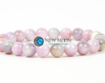 Pink Kunzite Bracelet 7-8mm - Elastic Bracelet - Crystals Bracelet - Kunzite Jewelry - Dainty Pink Gemstone - Genuine Pink Kunzite