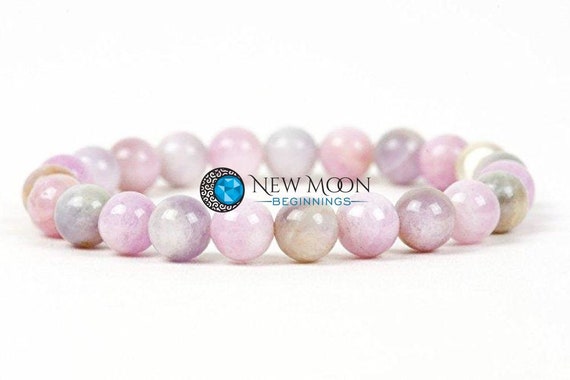 Pink Kunzite Bracelet 7-8mm - Elastic Bracelet - Crystals Bracelet - Kunzite Jewelry - Dainty Pink Gemstone - Genuine Pink Kunzite