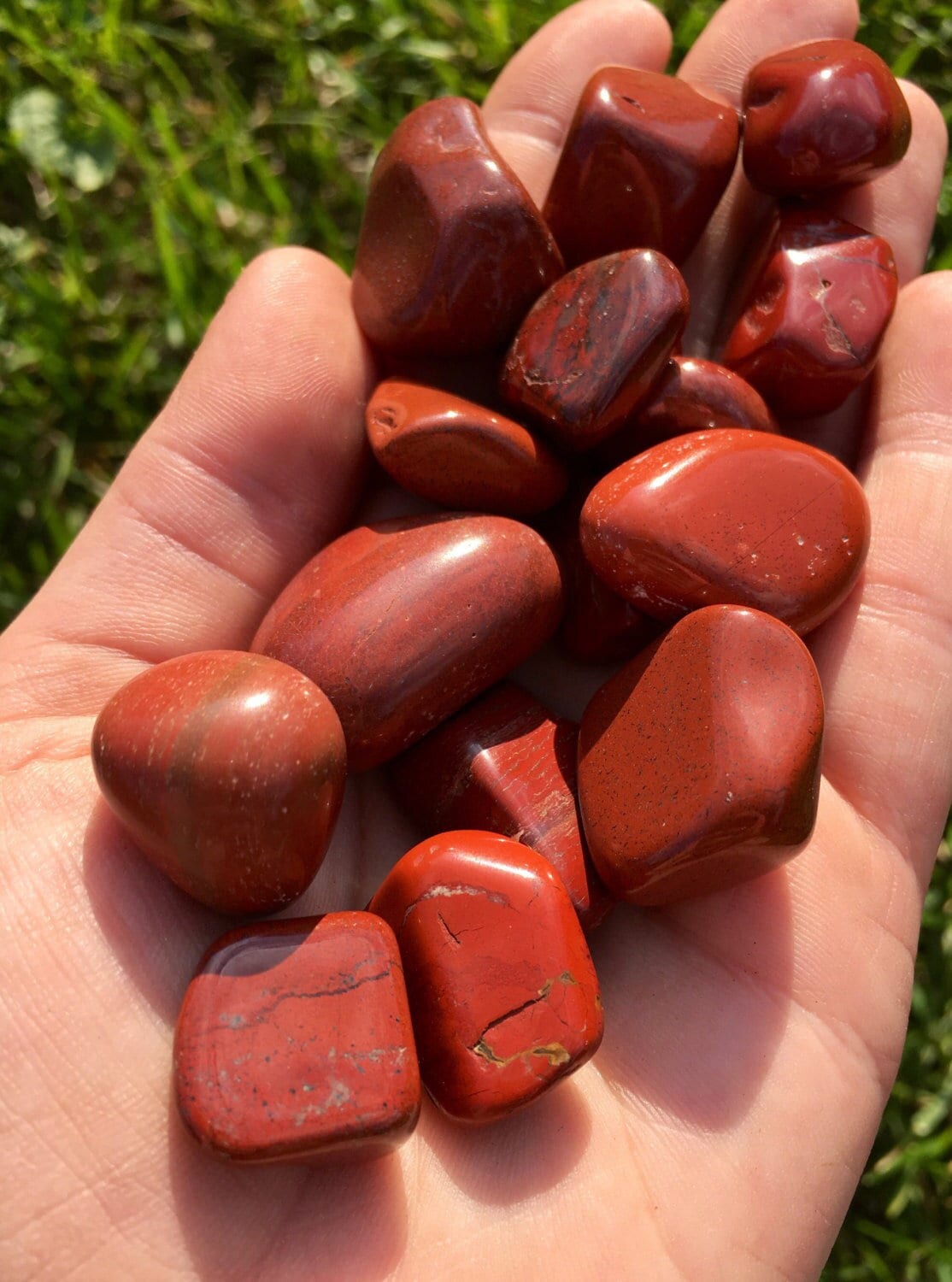 Red Jasper Tumbled Stone ( XXL )-1.1 - Holy Trinity Mind Body Soul