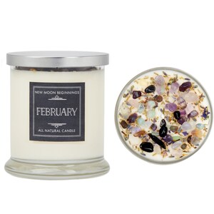February Candle - Handmade Birthstone & Birth Month Candle - February Anniversary or Wedding Gift - February Birthday Gift - 100% Soy Candle image 9