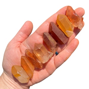 Raw Tangerine Quartz Point Crystal (0.5" - 2.5") Raw Quartz Point Crystal - Tangerine Quartz - Orange Quartz - Tangerine Quartz Stone Point image 6