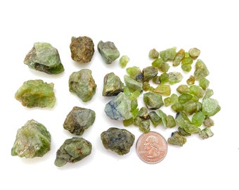 Raw Peridot (1 - 55 gram stones) - Rough Peridot Crystal - Peridot Stone - Healing Crystals & Stones - Olivine or Chrysolite - Peridot Chunk