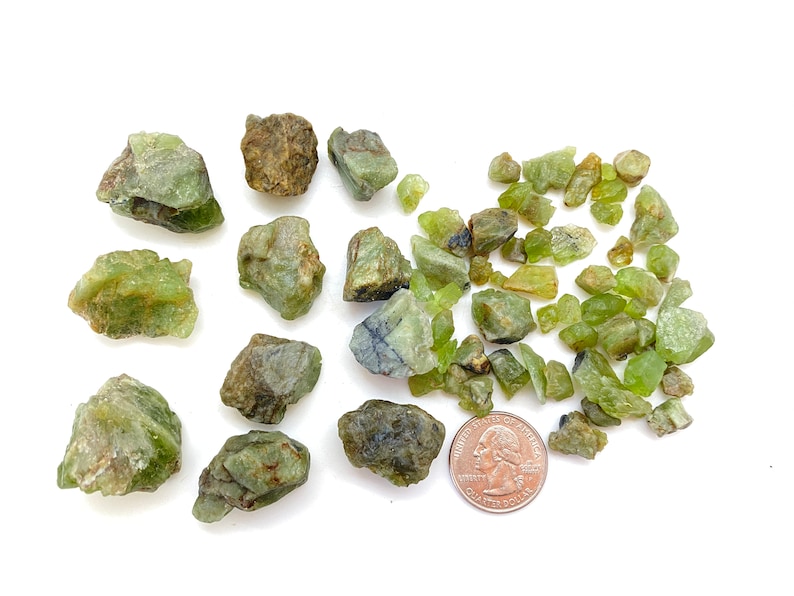 Raw Peridot 1 55 gram stones Rough Peridot Crystal Peridot Stone Healing Crystals & Stones Olivine or Chrysolite Peridot Chunk image 1