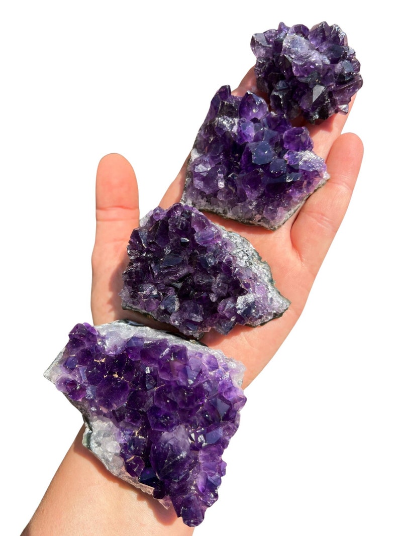 Raw Amethyst Crystal Cluster 1.5 to 6 Grade A Amethyst Cluster Rough Amethyst Geode High Quality Purple Amethyst Druze Cluster image 3